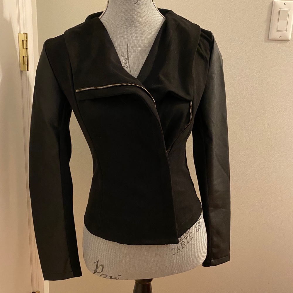 Faux Suede/Leather Jacket